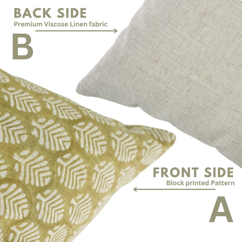 Fabdivine 14x36 Boho Floral or leaf Pattern Cushion Cover for Home Decor Gift Rectangle Viscose Linen Pillowcase, Sangmarmar