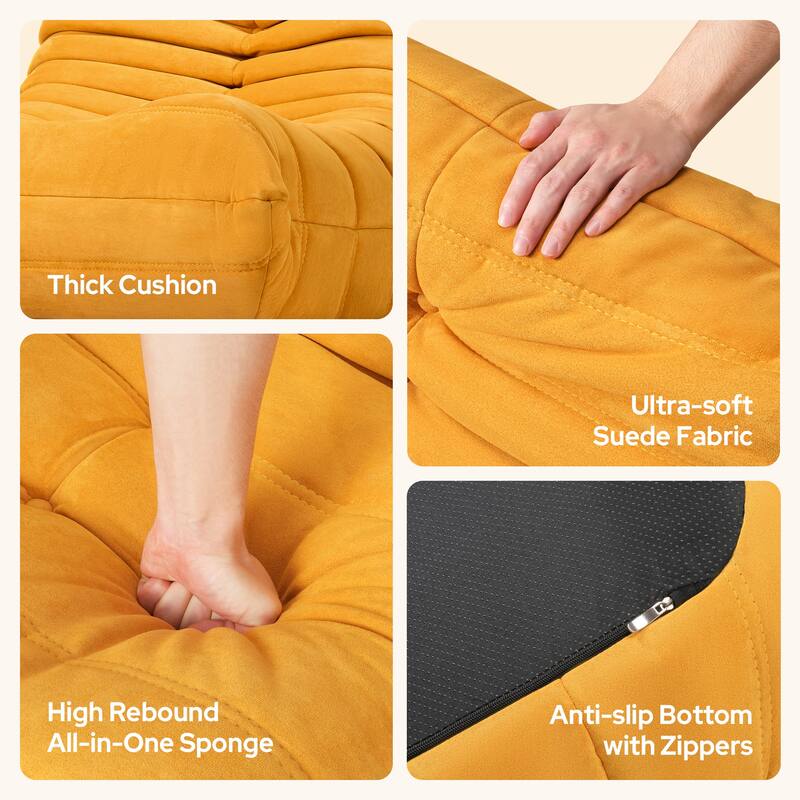 Armless Bean Bag Chair ,Upgraded Foam Support, Soft Upholstered Lounge Seating