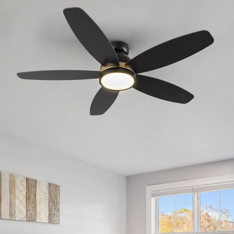 CARRO Cerus 48" 5-Blade Flush Mount Ceiling Fan with Lights