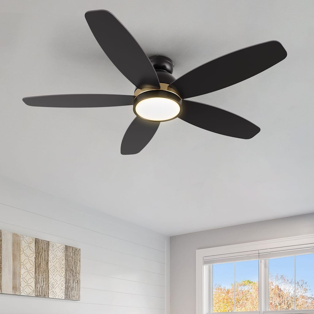 CARRO Cerus 48" 5-Blade Flush Mount Ceiling Fan with Lights