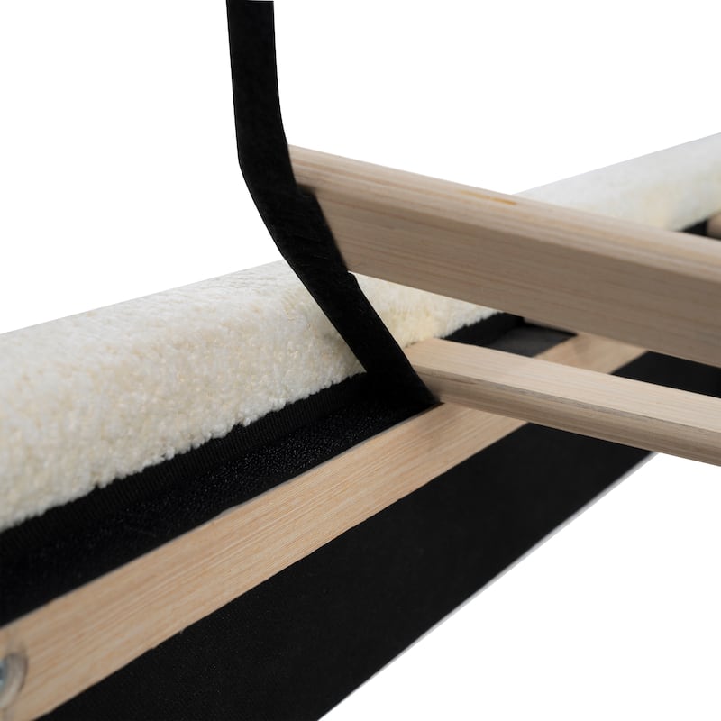 King Size Bed Frame with 55.5"High Back Upholstered Boucle Fabric Headboard