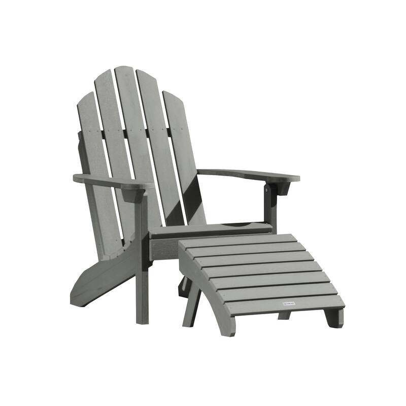 HIGHWOOD Outdoor Chair and Ottoman Set - Coastal Teak