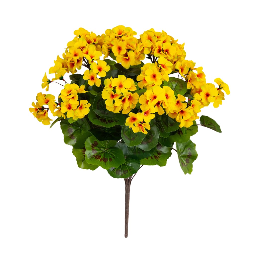19-in UV Resistant Artificial Geranium Bush - Set of 3