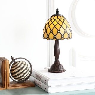 Carter Tiffany-Style 12.5" LED Table Lamp, Bronze by JONATHAN Y