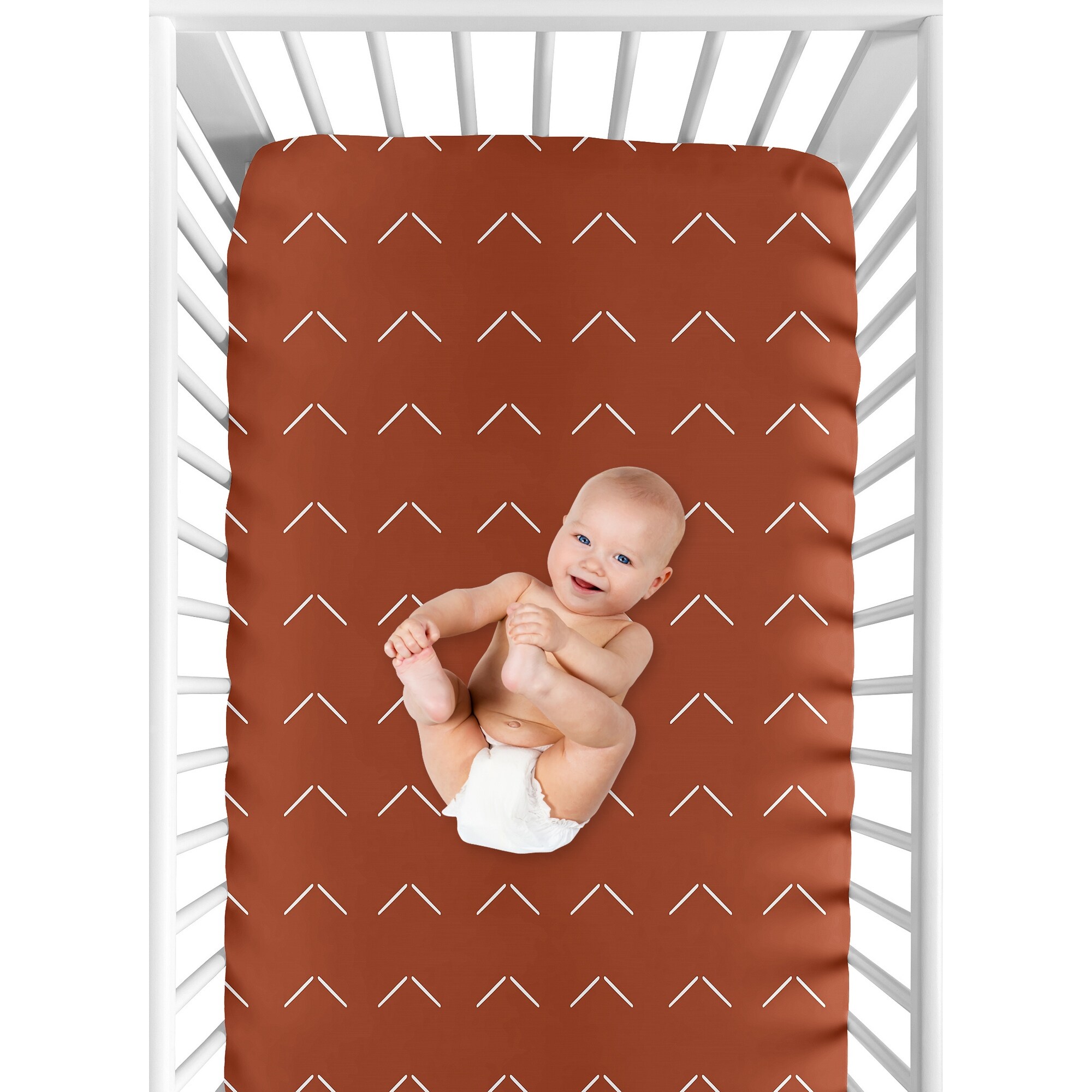 Burnt orange crib store sheet