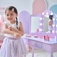 preview thumbnail 4 of 9, Teamson Kids Wooden Kids Vanity Pretend Play Toy Set with Touch Sensor Mirror, LED Lights, and Storage Drawer Toddlers and Kid