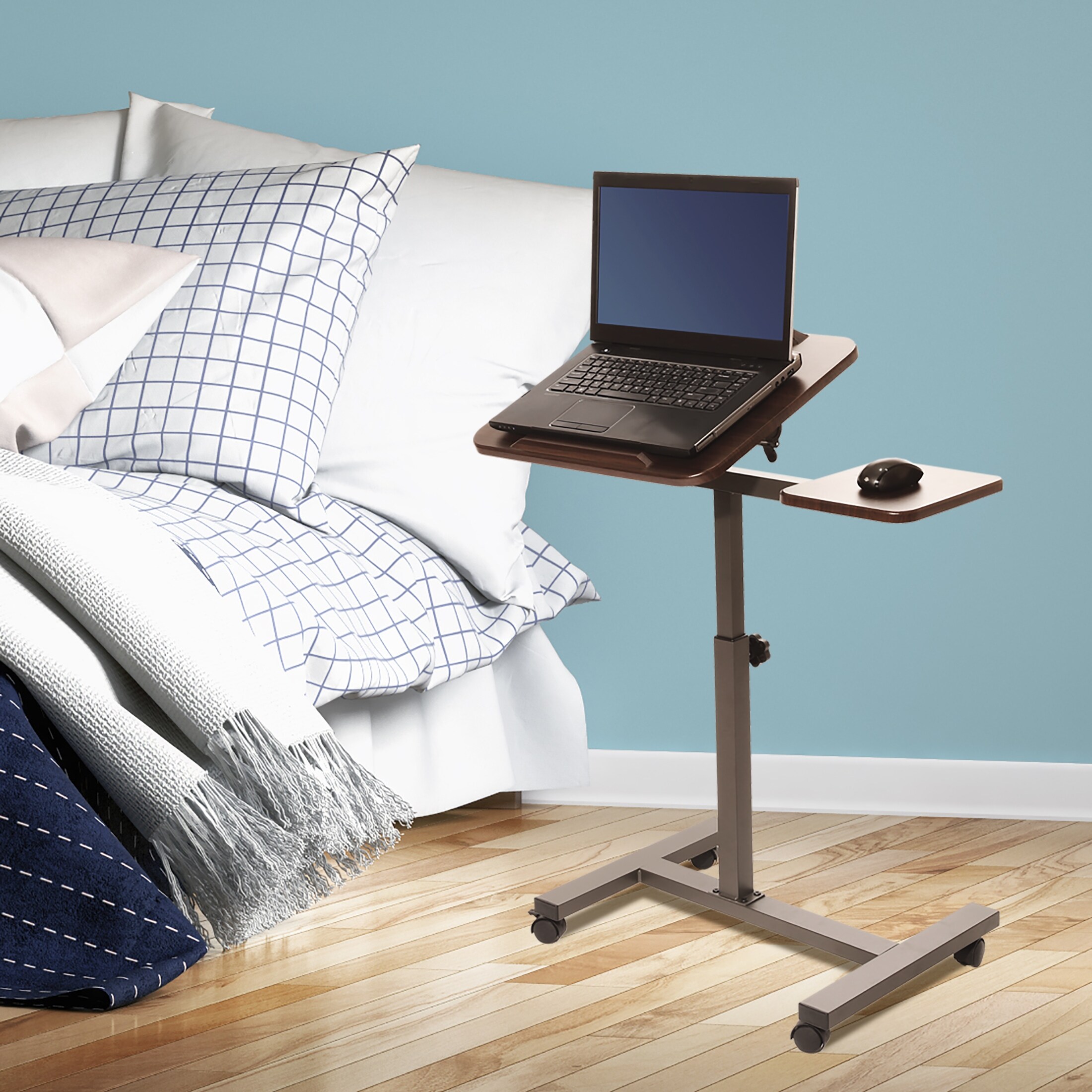Seville Classics Height Adjustable Tilting Mobile Laptop Desk Cart