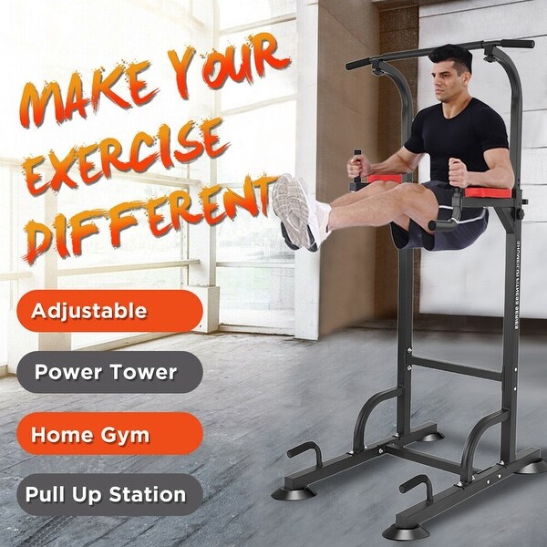 Dip station chin up bar power tower pull push home gym fitness core hotsell