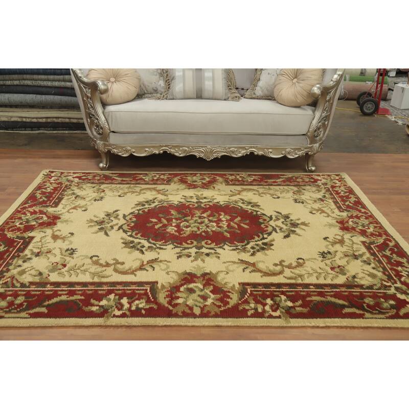 Victorian Style Floral Indian Area Rug 6x8 - 7' 10'' X 5' 9''