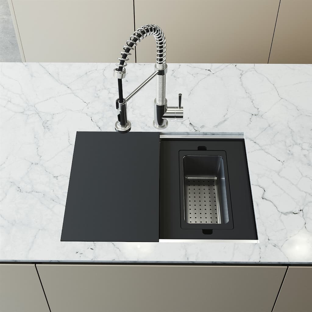 VIGO Hampton Stainless Steel Undermount Workstation Kitchen Sink