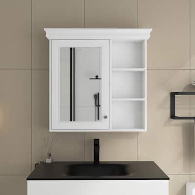 30'' x 28'' Wall Mounted Bathroom Medicine Cabinet with Mirror - 30" x 7"
