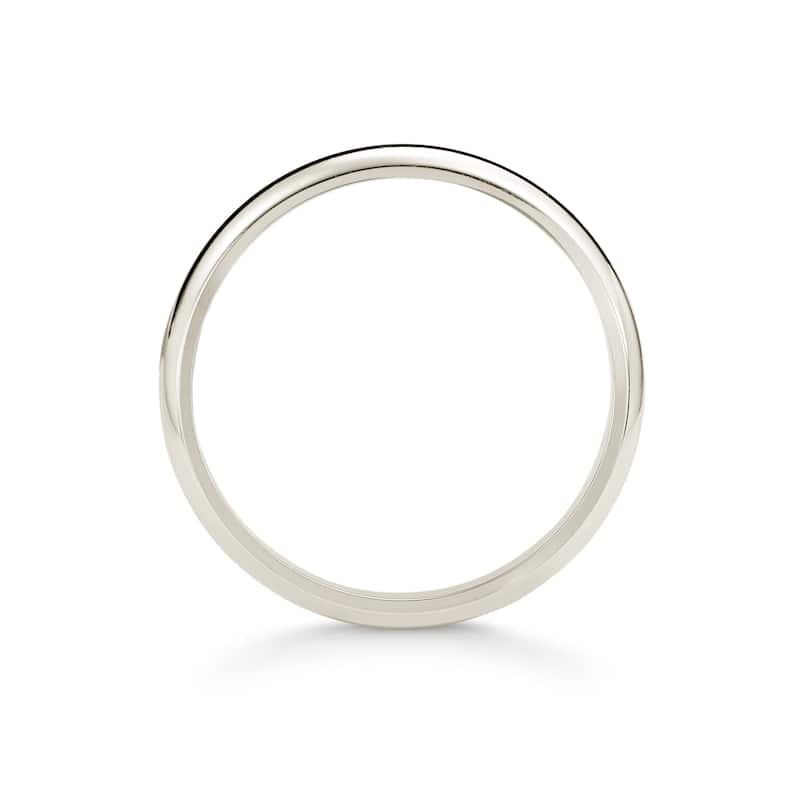 Clover White Gold High-Polish Classic Wedding Band