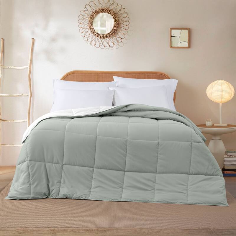 Modern Threads All-season Reversible Down Alternative Comforter - Twin - White/Grey