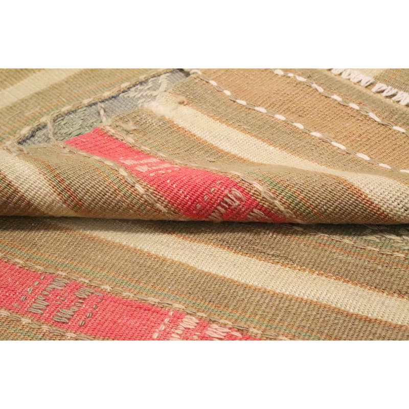 Hand Woven Oriental 100% Wool Carpet Southwestern Tribal Multi-Colored Kilim Area Rug - 6' 8'' X 4' 5''