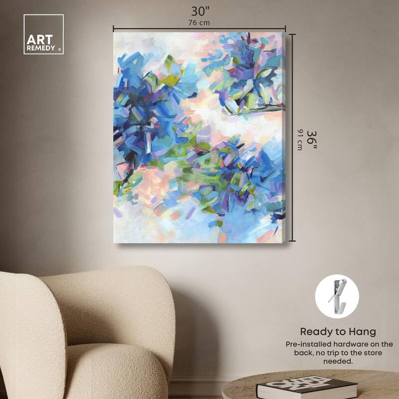 Blue Botanicals Canvas by Art Remedy, Gallery Wrapped