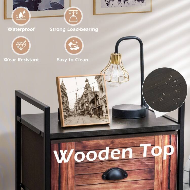 3 Drawer Fabric Dresser Storage Tower Nightstand