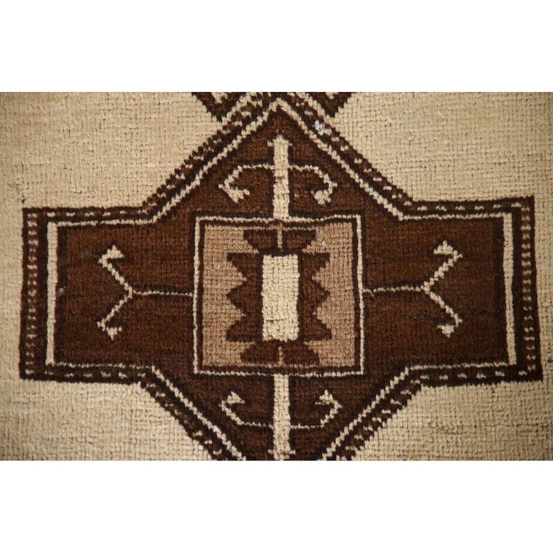 Geometric Gabbeh Persian Vintage Area Rug Handmade Wool Carpet - 3'5"x 6'3"