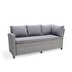 preview thumbnail 4 of 6, Amazonia Creme Outdoor 3 Piece Deep Patio Dining Set - 3pc