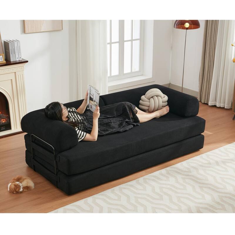 Versatile Folding Convertible Sleeper Sofa with DIY Modular Design