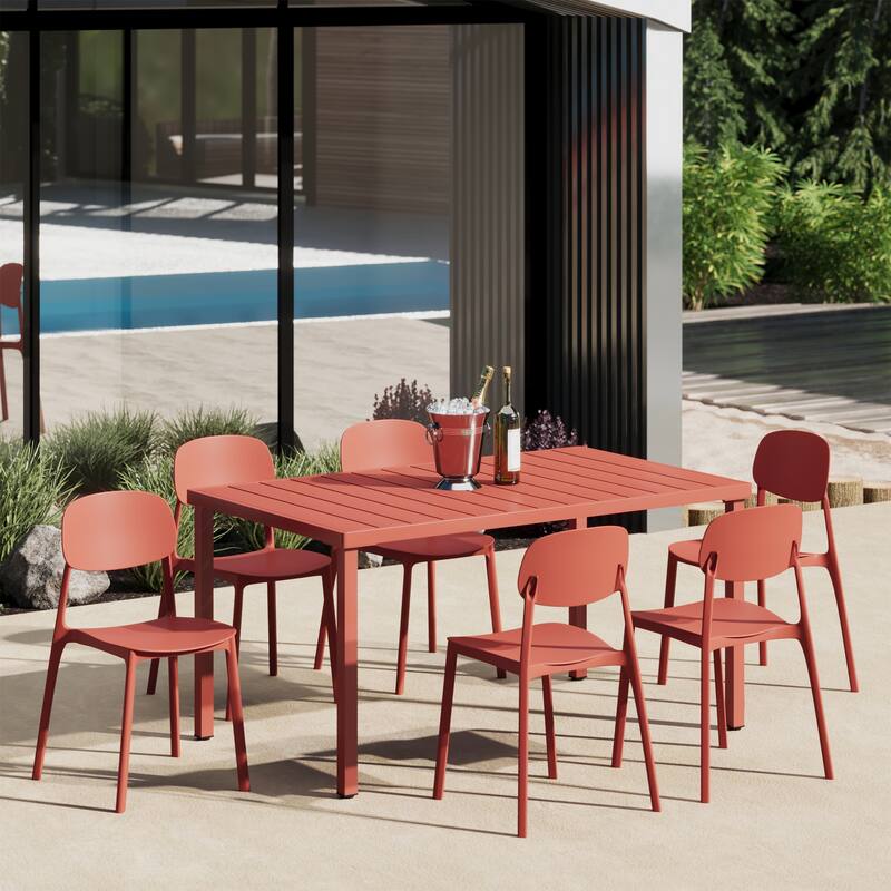 Frond and Form 6-Person Outdoor Rectangular Dining Set
