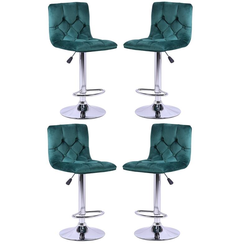 Alan Adjustable Stool (Set of 4) - 35"-43"Hx20"Wx15"D - Green