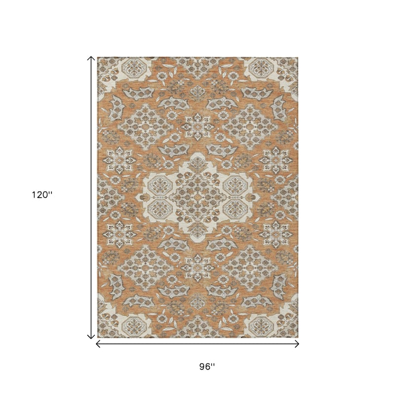 HomeRoots Medallion Traditional Rectangle Outdoor Rug