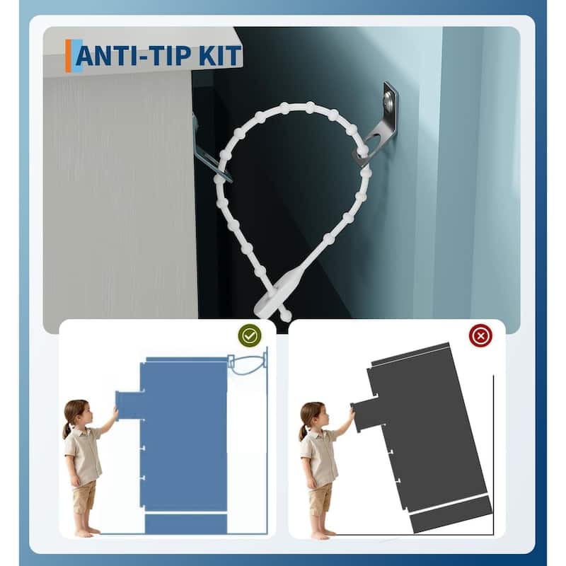 5-Drawer Dresser for Bedroom with Charging Station & RGB Lights