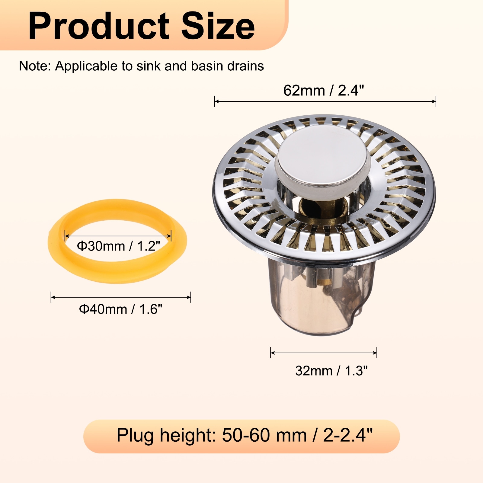 Bathroom Sink Drain Strainer with Removable Odor-Proof Cover
