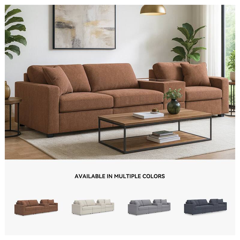Signature Design by Ashley Modmax 4-Piece Sectional with Storage Console - 125"W x 37"D x 36"H