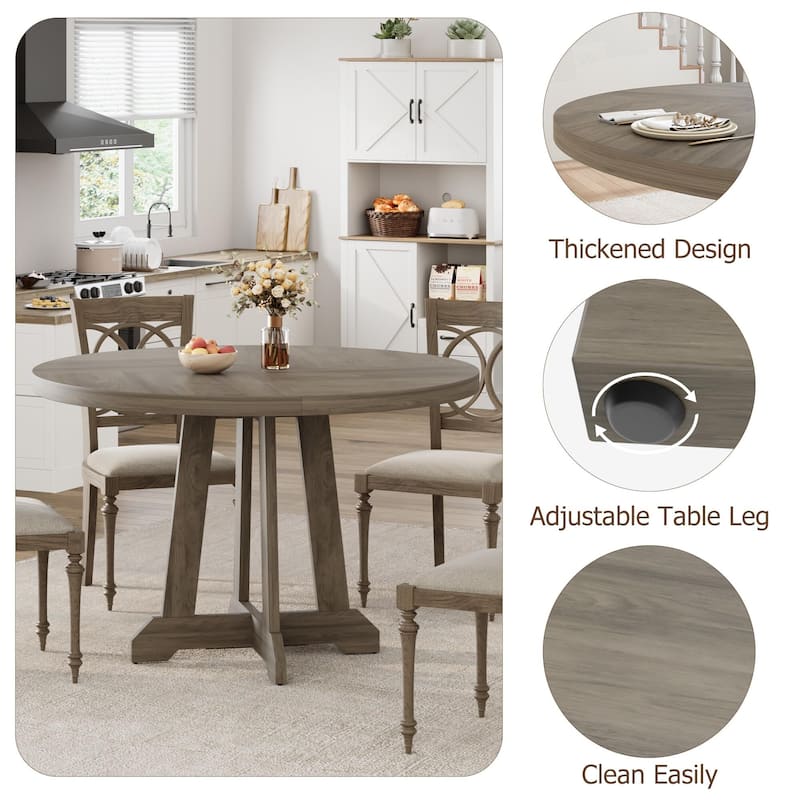 47 Inch Round Dinner Table for 4