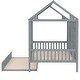 preview thumbnail 7 of 20, Full Size Wood House Bed With Twin Size Trundle