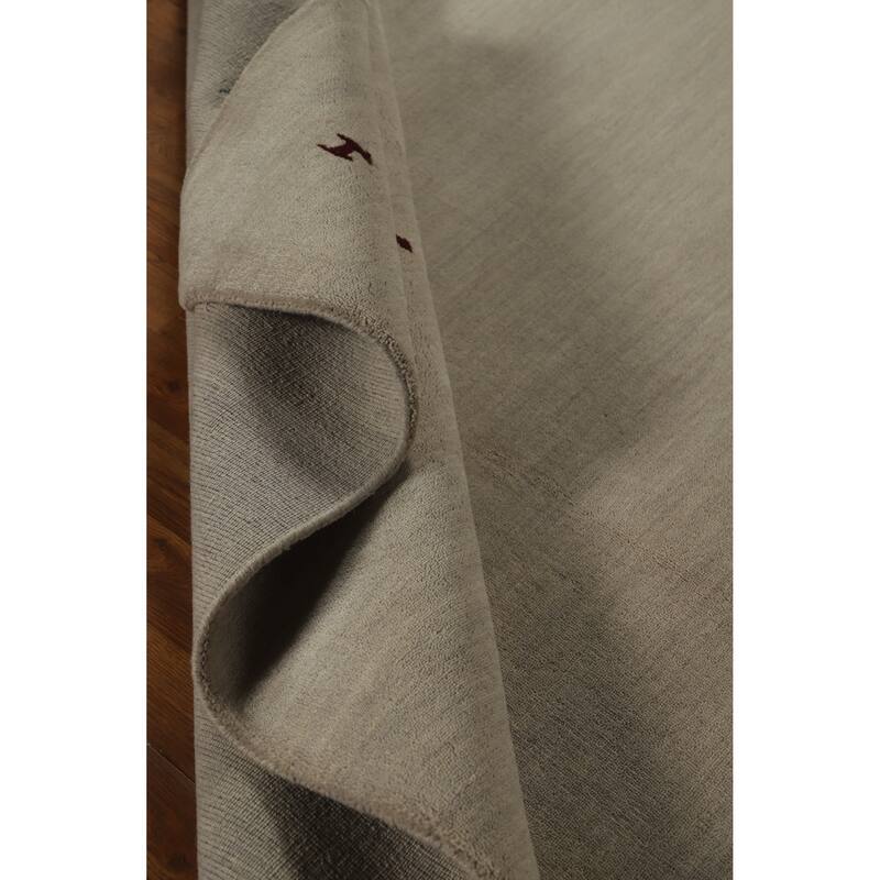 Beige Tribal Gabbeh Indian Area Rug Handmade Wool Carpet - 5'4" x 7'8"