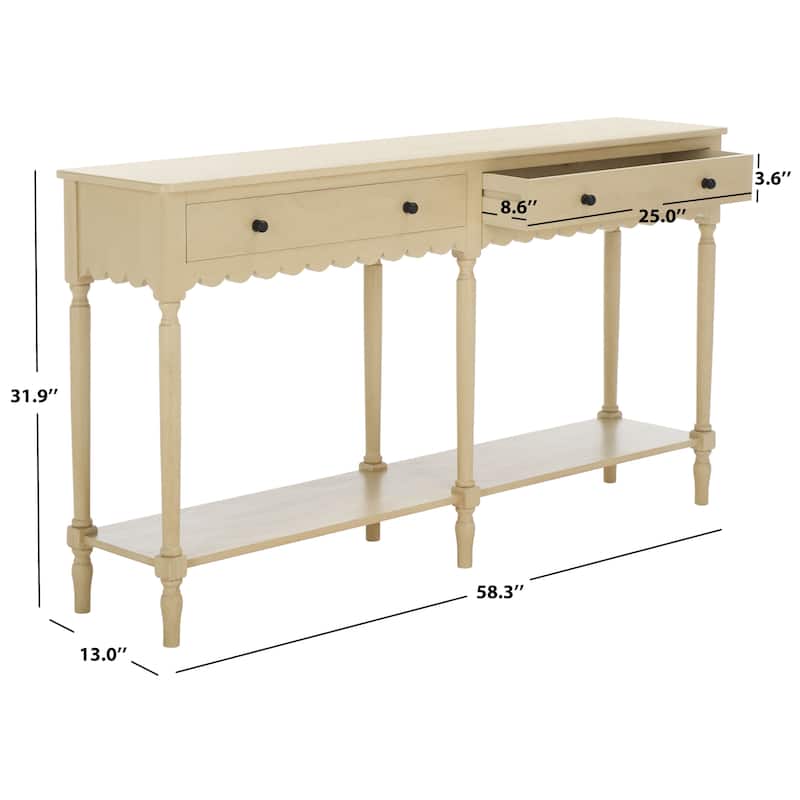 SAFAVIEH Haven 2-Drawer Large Console Table - 58"W x 13"D x 32"H