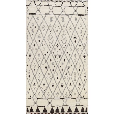 Tribal Vegetable Dye Moroccan Berber Oriental Wool Area Rug Handmade - 5'7" x 9'0"