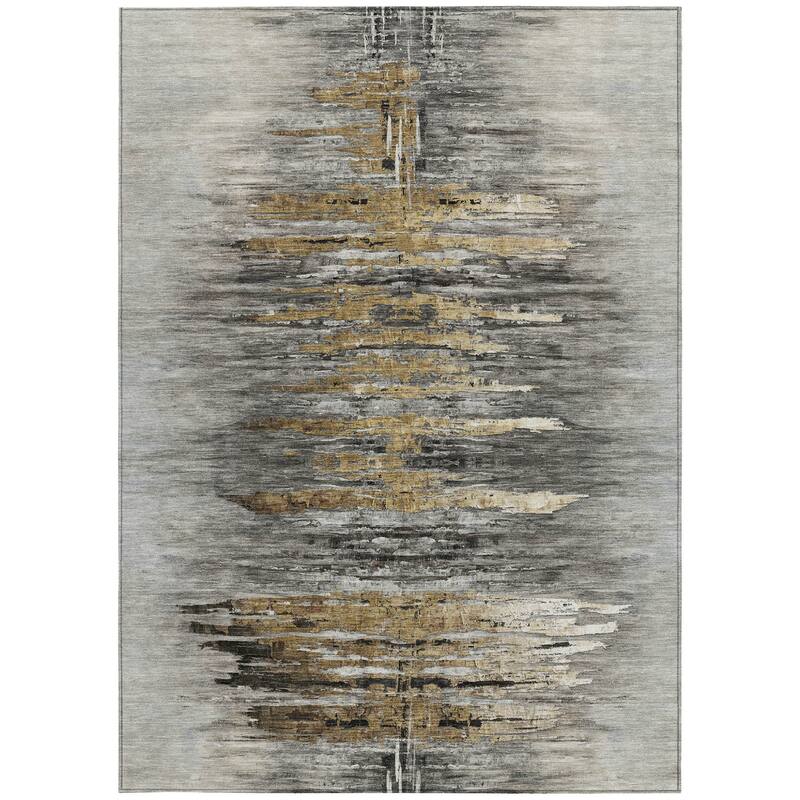 HomeRoots Abstract Transitional Rectangle Outdoor Rug