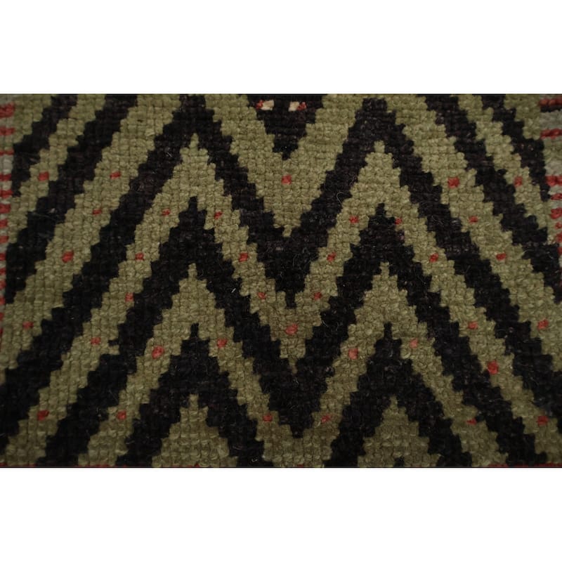 Hand Knotted Oriental 100% Wool Carpet Modern Geometric Brown Modern Area Rug - 7' 7'' X 6' 1''