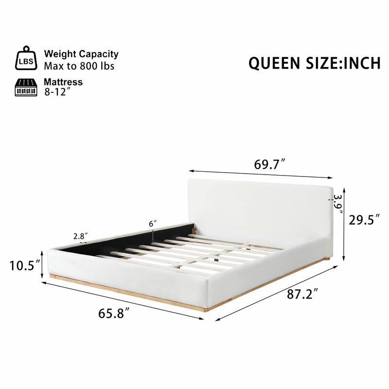 Elegant Upholstered Bed with Solid Wood Frame - Unlock a New Level of Comfort
