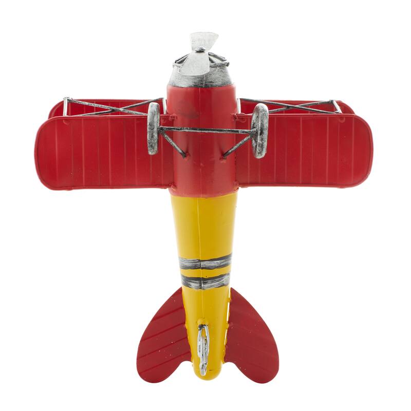 Red Metal Airplane Home Wall Decor