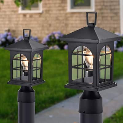 Outdoor Post Lights Waterproof Aluminum Outside Post Lamps 2 Pack