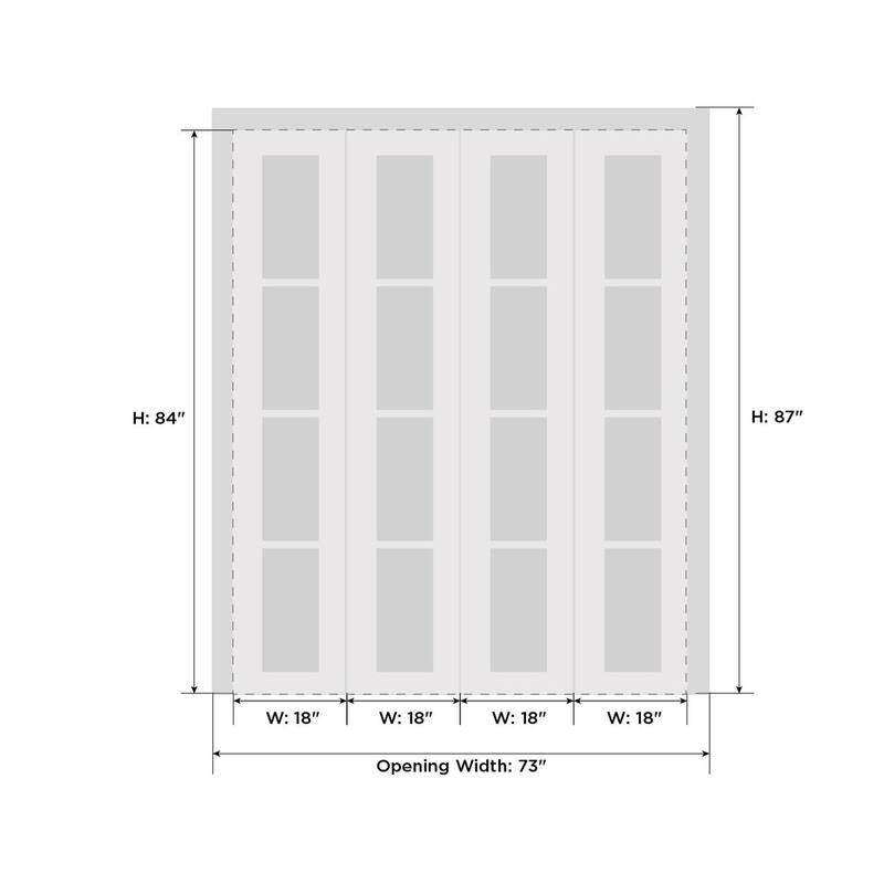 Sliding Closet Double Bi-fold Doors | Mela 0755 Painted White | Sturdy Tracks Moldings Trims | Wood Solid Bedroom Wardrobe
