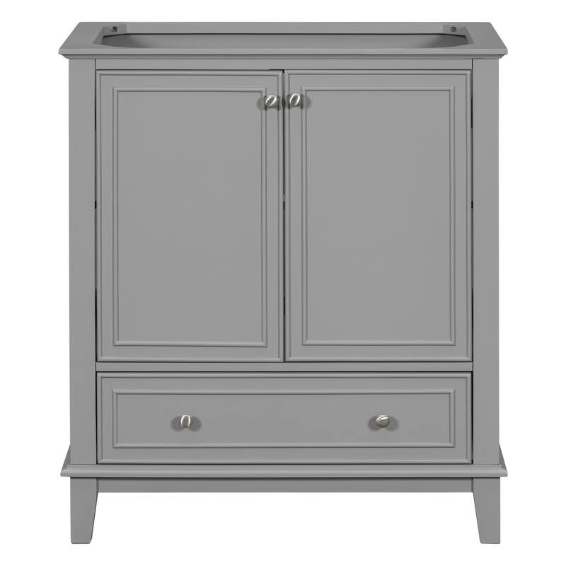 Modern 30 Inch Bathroom Vanity Base with Drawer and Adjustable Shelves, Cabinet Only without Sink