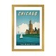 preview thumbnail 10 of 18, iCanvas "Chicago Poster" by IdeaStorm Studios Gold - 24x16x1