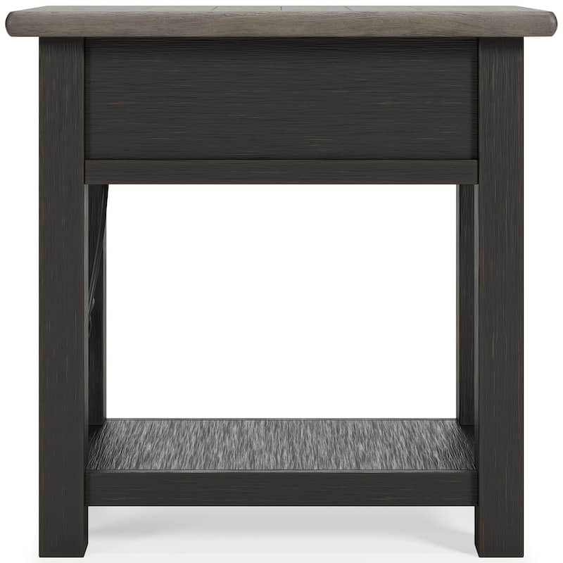 Signature Design by Ashley  Tyler Creek Dark Gray/Brown Chair Side End Table - 24"W x 14"D x 24"H