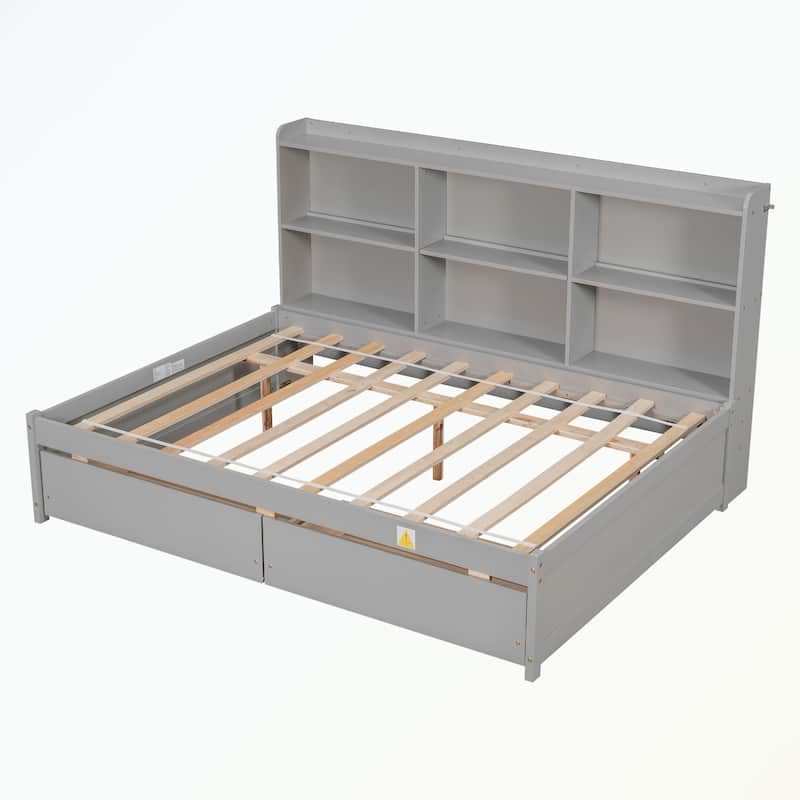 Full Size Canopy Platform bed with two Drawers