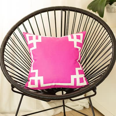Carson Carrington Geometric Pink and White 18-inch Throw Pillow Cover