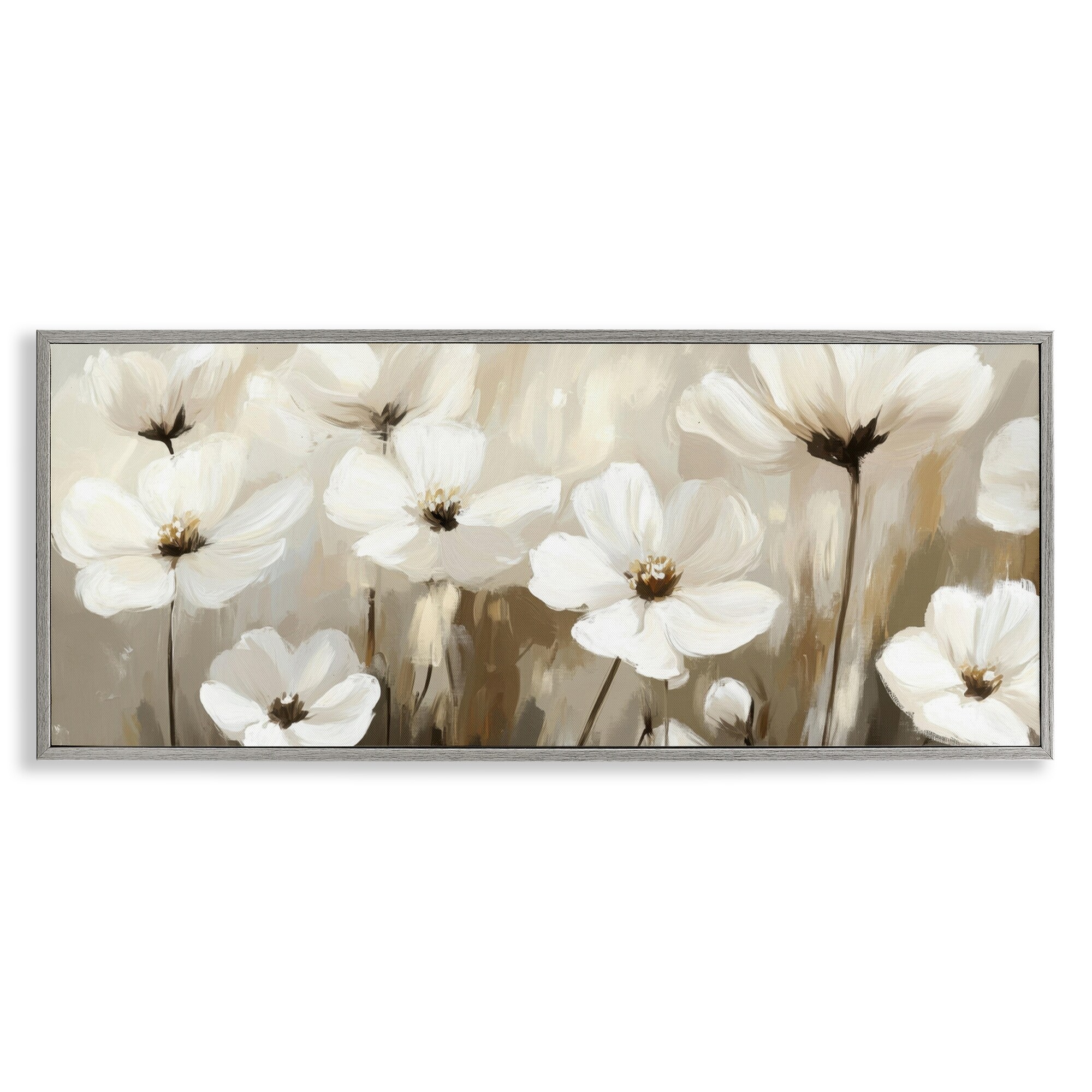 Stupell Calming Gentle Florals Framed Giclee Art Design By Petal Prints Design