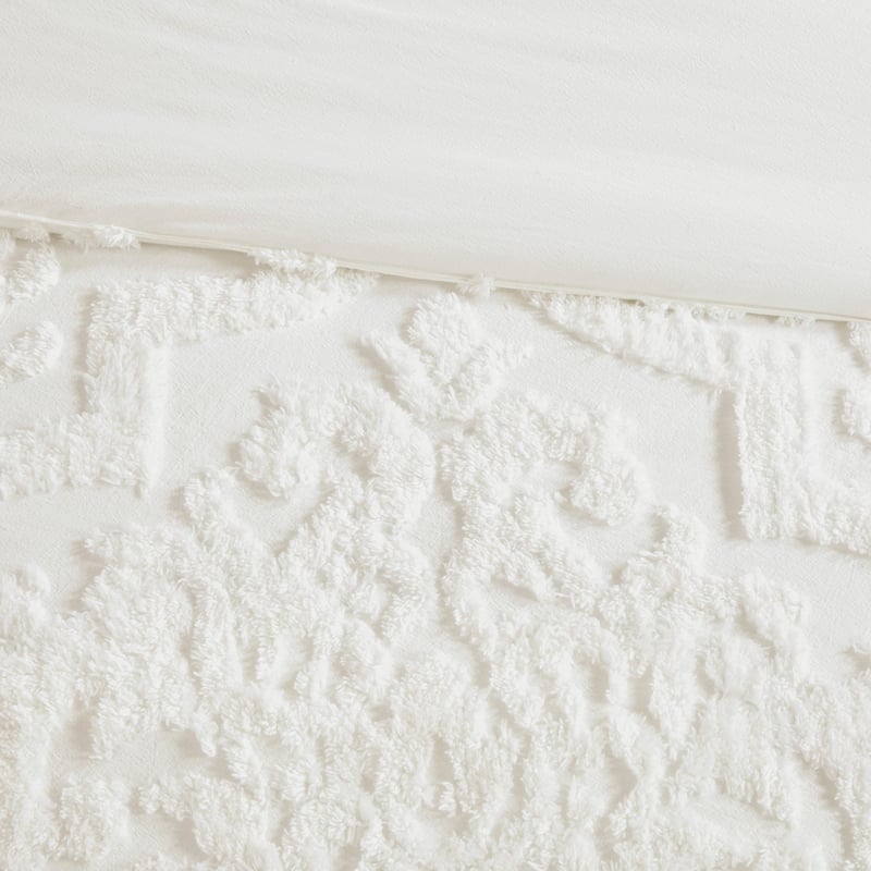 Madison Park Aeriela Tufted Cotton Chenille Damask Duvet Cover Set