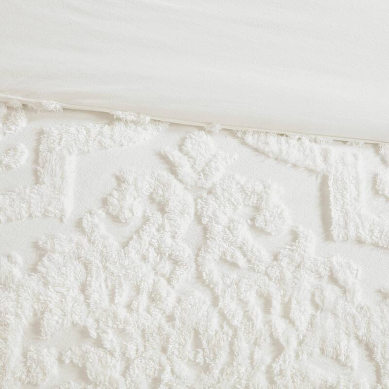 Madison Park Aeriela Tufted Cotton Chenille Damask Duvet Cover Set