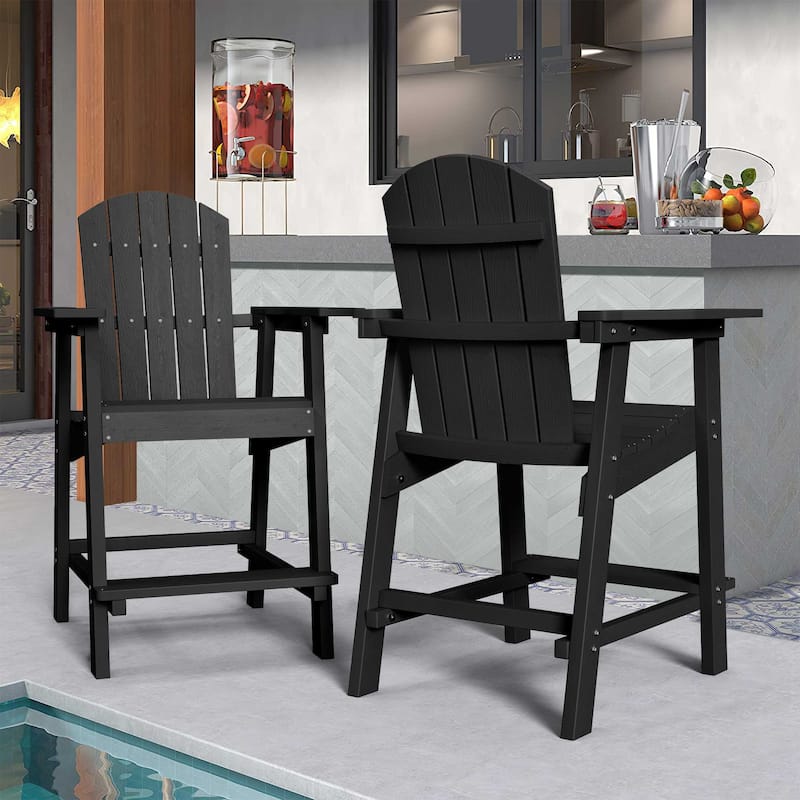 Moasis Tall Adirondack Chair Set of 2 Outdoor Patio Adirondack Barstools