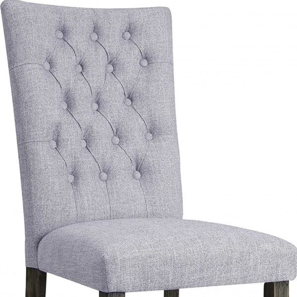 Set of Two Black and Silver Upholstered Fabric Dining Side Chairs Set of Two Black and Silver Upholstered Fabric Dining Side Chairs